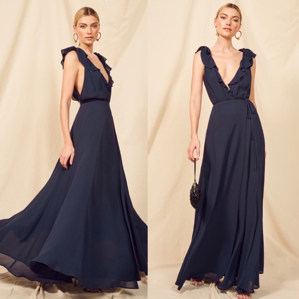 Reformation Peppermint Dress - Navy